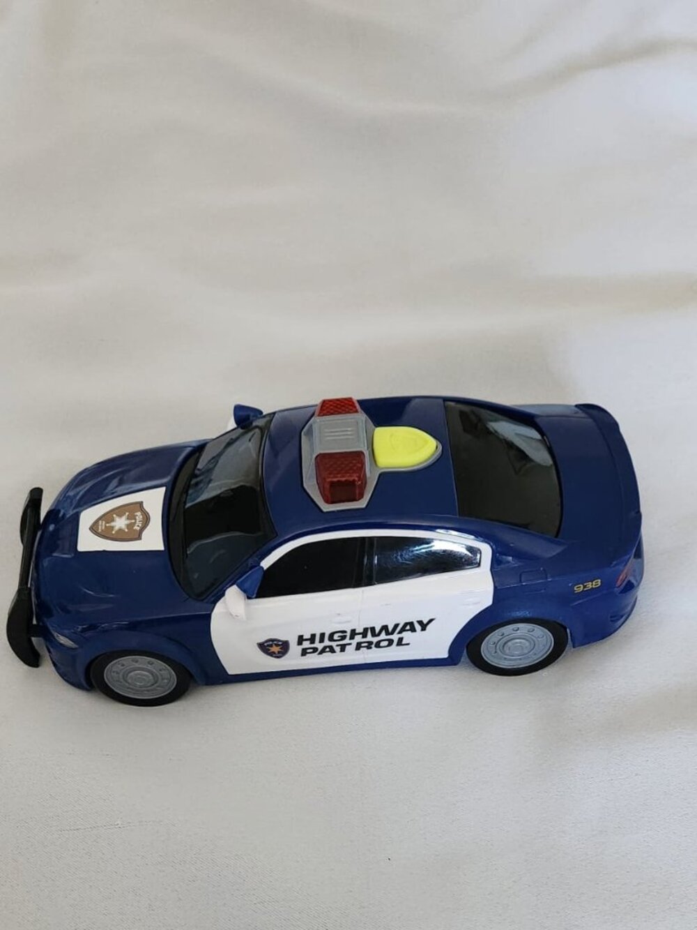 Dickie Dodge Highway Patrol Police Car Toy Vehicle Blue & White Lights & Sounds